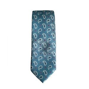 English Laundry Teal and Red Paisley Tie